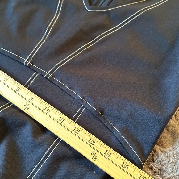 Ann Taylor Factory Navy white thread stretchy sleeveless zip-back size 8 - Picture 7 of 9